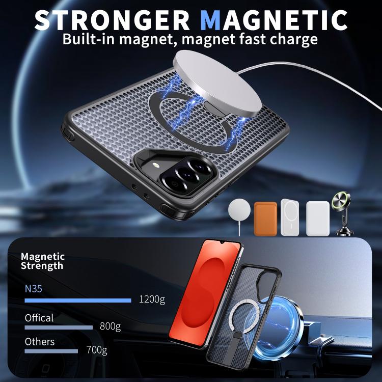 Custodia per telefono Kalebol Honeycomb con sistema di raffreddamento a nido d'ape e supporto MagSafe., For Galaxy A57 5G, For Galaxy A37 5G, For Galaxy A27 5G, For Galaxy A17 4G / 5G