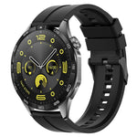 Cinturino per orologio xDfind in silicone nero con fibbia, 20mm For Amazfit Active 2 / GTS4 Mini, 22mm For Huawei Watch GT5 / GT5 Pro