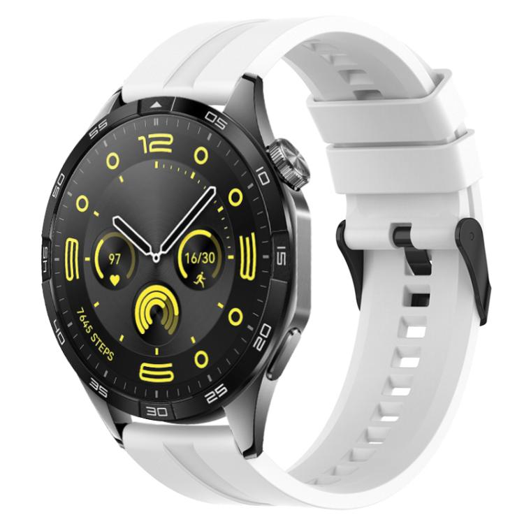 Cinturino per orologio xDfind in silicone nero con fibbia, 20mm For Amazfit Active 2 / GTS4 Mini, 22mm For Huawei Watch GT5 / GT5 Pro