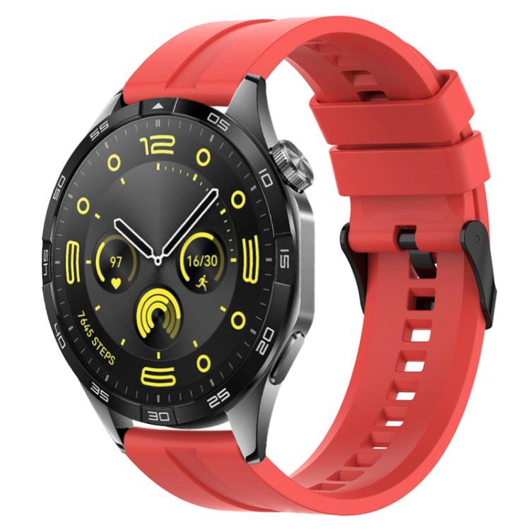 Cinturino per orologio xDfind in silicone nero con fibbia, 20mm For Amazfit Active 2 / GTS4 Mini, 22mm For Huawei Watch GT5 / GT5 Pro