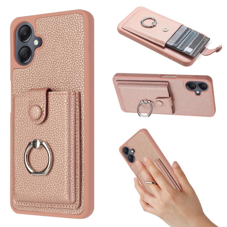Portacarte con motivo a texture di litchi, porta anelli e custodia per telefono., For Samsung Galaxy A57 5G, For Samsung Galaxy A37 5G, For Samsung Galaxy A07 / A06, For Samsung Galaxy A17 5G / A26 5G