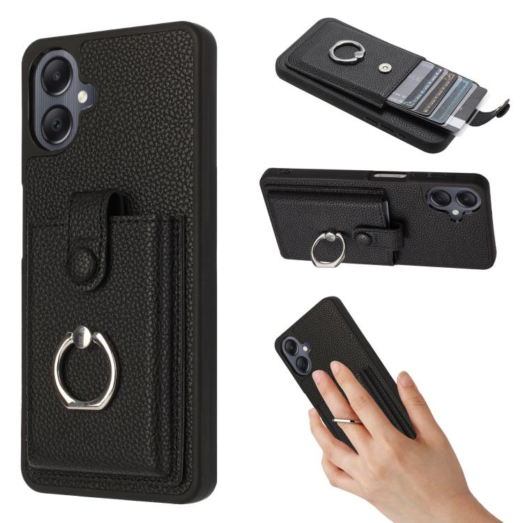 Portacarte con motivo a texture di litchi, porta anelli e custodia per telefono., For Samsung Galaxy A57 5G, For Samsung Galaxy A37 5G, For Samsung Galaxy A07 / A06, For Samsung Galaxy A17 5G / A26 5G
