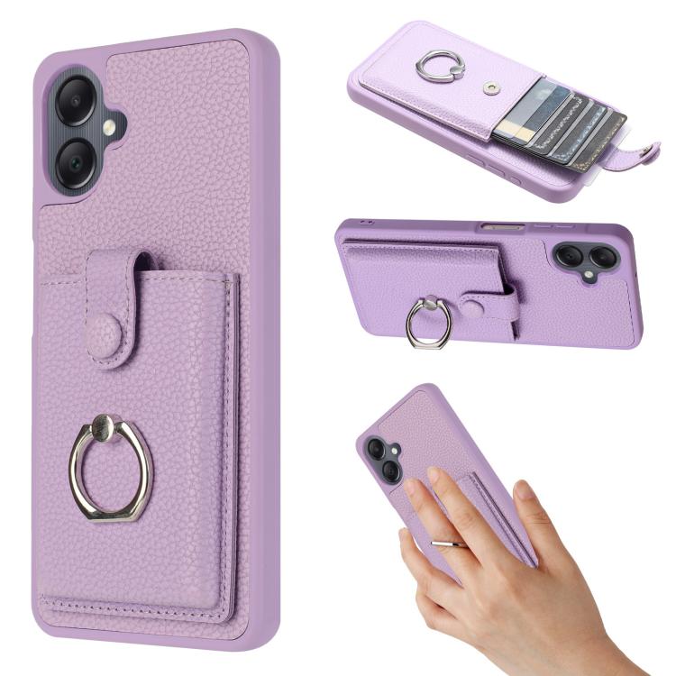 Portacarte con motivo a texture di litchi, porta anelli e custodia per telefono., For Samsung Galaxy A57 5G, For Samsung Galaxy A37 5G, For Samsung Galaxy A07 / A06, For Samsung Galaxy A17 5G / A26 5G