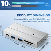 HST-2A1CTS 5 in 1 USB 3.0 Detachable Magnetic Docking Station, HST-2A1CTS