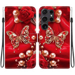 Custodia per telefono in pelle con texture cristallina e disegno colorato, For Samsung Galaxy S25 Ultra 5G, For Samsung Galaxy S24 FE 5G