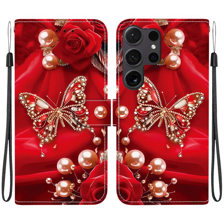 Custodia per telefono in pelle con texture cristallina e disegno colorato, For Samsung Galaxy S25 Ultra 5G, For Samsung Galaxy S24 FE 5G