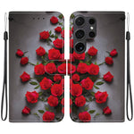 Custodia per telefono in pelle con texture cristallina e disegno colorato, For Samsung Galaxy S25 Ultra 5G, For Samsung Galaxy S24 FE 5G