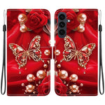 Custodia per telefono in pelle con texture cristallina e disegno colorato, For Samsung Galaxy S25 FE 5G, For Samsung Galaxy S25 Edge 5G