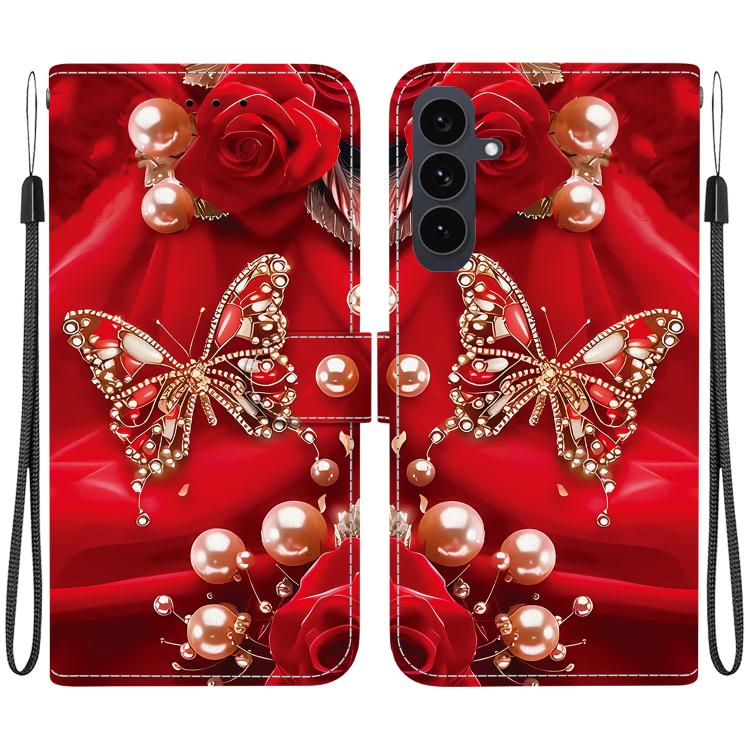 Custodia per telefono in pelle con texture cristallina e disegno colorato, For Samsung Galaxy S25 FE 5G, For Samsung Galaxy S25 Edge 5G