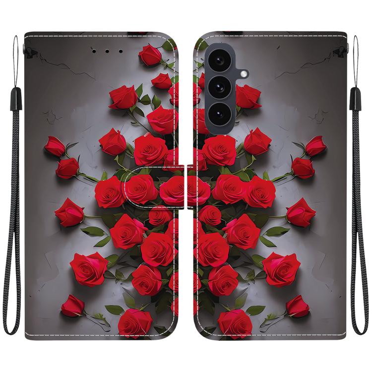 Custodia per telefono in pelle con texture cristallina e disegno colorato, For Samsung Galaxy S25 FE 5G, For Samsung Galaxy S25 Edge 5G