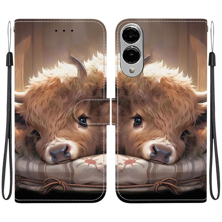 Custodia per telefono in pelle con texture cristallina e disegno colorato, For Samsung Galaxy S25 FE 5G, For Samsung Galaxy S25 Edge 5G