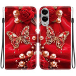 Custodia per telefono in pelle con texture cristallina e disegno colorato, For Samsung Galaxy S25 FE 5G, For Samsung Galaxy S25 Edge 5G
