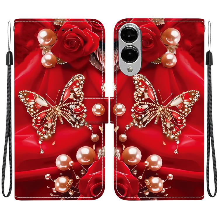 Custodia per telefono in pelle con texture cristallina e disegno colorato, For Samsung Galaxy S25 FE 5G, For Samsung Galaxy S25 Edge 5G