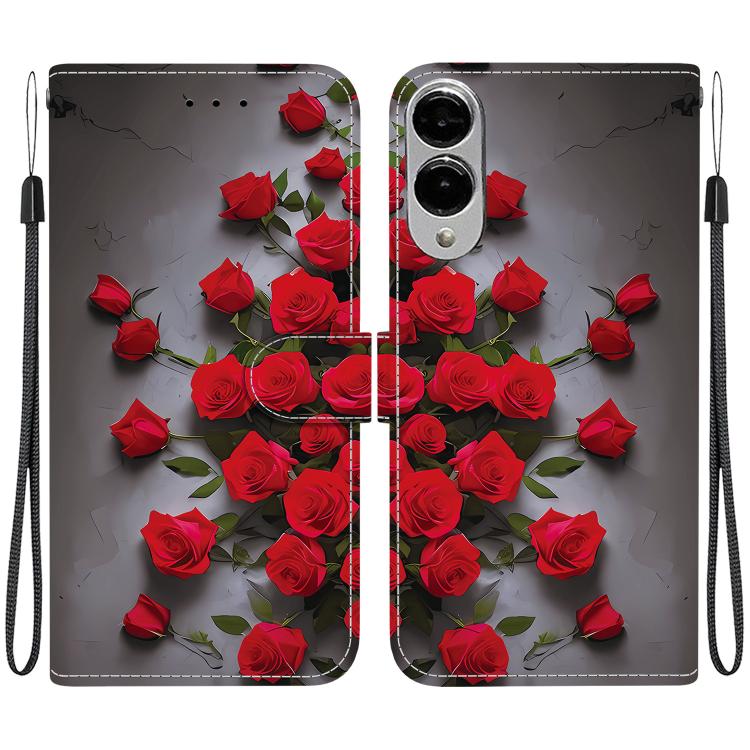 Custodia per telefono in pelle con texture cristallina e disegno colorato, For Samsung Galaxy S25 FE 5G, For Samsung Galaxy S25 Edge 5G