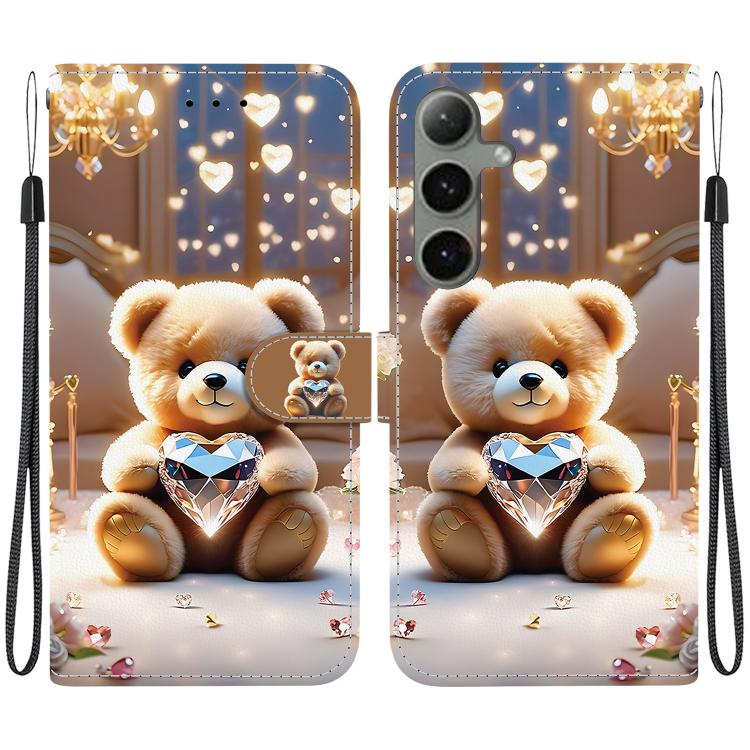 Custodia per telefono in pelle con texture cristallina e disegno colorato, For Samsung Galaxy S24 5G / S25 5G, For Samsung Galaxy S24+ 5G / S25+ 5G