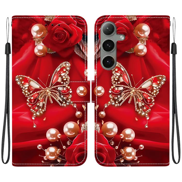 Custodia per telefono in pelle con texture cristallina e disegno colorato, For Samsung Galaxy S24 5G / S25 5G, For Samsung Galaxy S24+ 5G / S25+ 5G