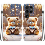 Custodia per telefono in pelle con texture cristallina e disegno colorato, For Samsung Galaxy S24 Ultra 5G, For Samsung Galaxy S23 FE 5G