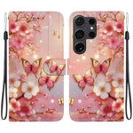 Custodia per telefono in pelle con texture cristallina e disegno colorato, For Samsung Galaxy S24 Ultra 5G, For Samsung Galaxy S23 FE 5G