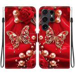 Custodia per telefono in pelle con texture cristallina e disegno colorato, For Samsung Galaxy S24 Ultra 5G, For Samsung Galaxy S23 FE 5G
