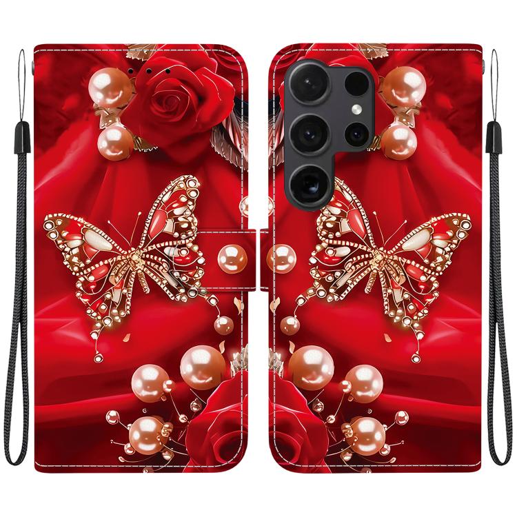 Custodia per telefono in pelle con texture cristallina e disegno colorato, For Samsung Galaxy S24 Ultra 5G, For Samsung Galaxy S23 FE 5G