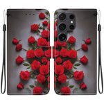 Custodia per telefono in pelle con texture cristallina e disegno colorato, For Samsung Galaxy S24 Ultra 5G, For Samsung Galaxy S23 FE 5G