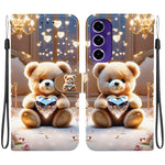 Custodia per telefono in pelle con texture cristallina e disegno colorato, For Samsung Galaxy S25 Ultra 5G, For Samsung Galaxy S24 FE 5G