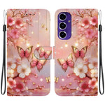 Custodia per telefono in pelle con texture cristallina e disegno colorato, For Samsung Galaxy S25 Ultra 5G, For Samsung Galaxy S24 FE 5G