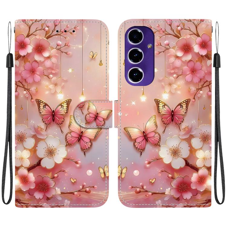 Custodia per telefono in pelle con texture cristallina e disegno colorato, For Samsung Galaxy S25 Ultra 5G, For Samsung Galaxy S24 FE 5G