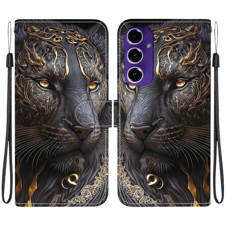 Custodia per telefono in pelle con texture cristallina e disegno colorato, For Samsung Galaxy S25 Ultra 5G, For Samsung Galaxy S24 FE 5G
