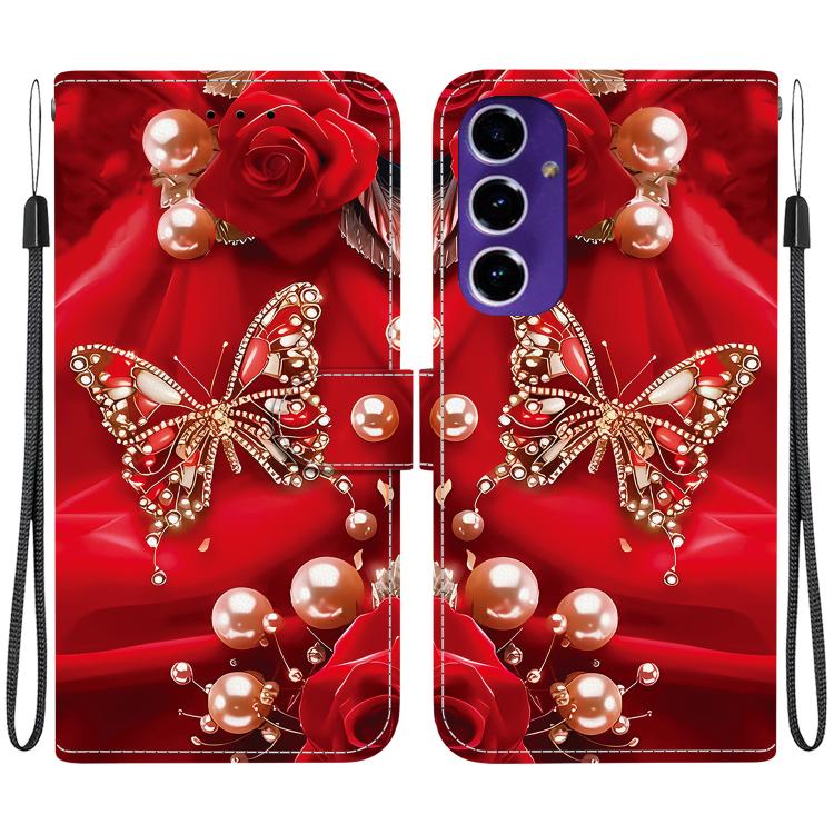 Custodia per telefono in pelle con texture cristallina e disegno colorato, For Samsung Galaxy S25 Ultra 5G, For Samsung Galaxy S24 FE 5G