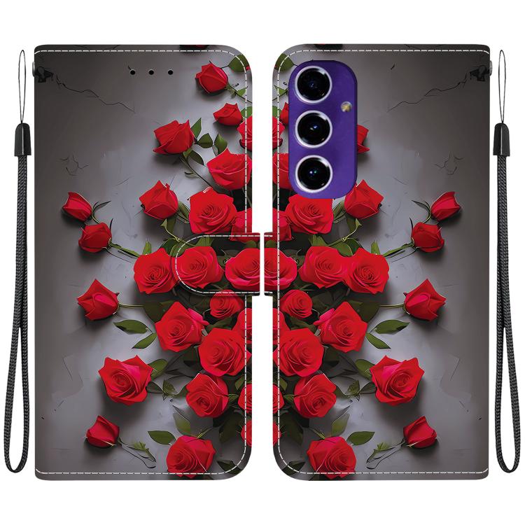 Custodia per telefono in pelle con texture cristallina e disegno colorato, For Samsung Galaxy S25 Ultra 5G, For Samsung Galaxy S24 FE 5G