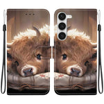 Custodia per telefono in pelle con texture cristallina e disegno colorato, For Samsung Galaxy S23 Ultra 5G, For Samsung Galaxy S23+ 5G
