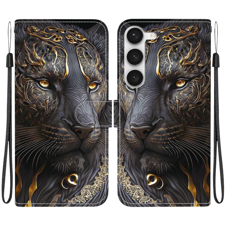Custodia per telefono in pelle con texture cristallina e disegno colorato, For Samsung Galaxy S23 Ultra 5G, For Samsung Galaxy S23+ 5G