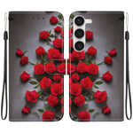 Custodia per telefono in pelle con texture cristallina e disegno colorato, For Samsung Galaxy S23 Ultra 5G, For Samsung Galaxy S23+ 5G