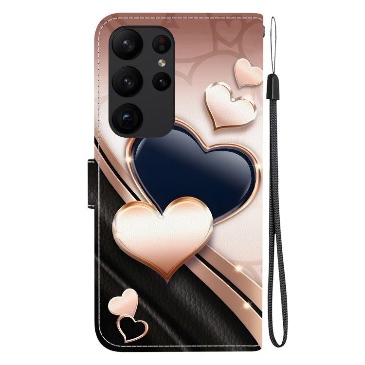 Custodia per telefono in pelle con texture cristallina e disegno colorato, For Samsung Galaxy S23 Ultra 5G, For Samsung Galaxy S23+ 5G