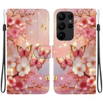 Custodia per telefono in pelle con texture cristallina e disegno colorato, For Samsung Galaxy S23 Ultra 5G, For Samsung Galaxy S23+ 5G