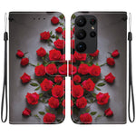 Custodia per telefono in pelle con texture cristallina e disegno colorato, For Samsung Galaxy S23 Ultra 5G, For Samsung Galaxy S23+ 5G