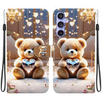 Custodia per telefono in pelle con texture cristallina e disegno colorato, For Samsung Galaxy S24 Ultra 5G, For Samsung Galaxy S23 FE 5G