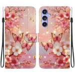 Custodia per telefono in pelle con texture cristallina e disegno colorato, For Samsung Galaxy S24 Ultra 5G, For Samsung Galaxy S23 FE 5G