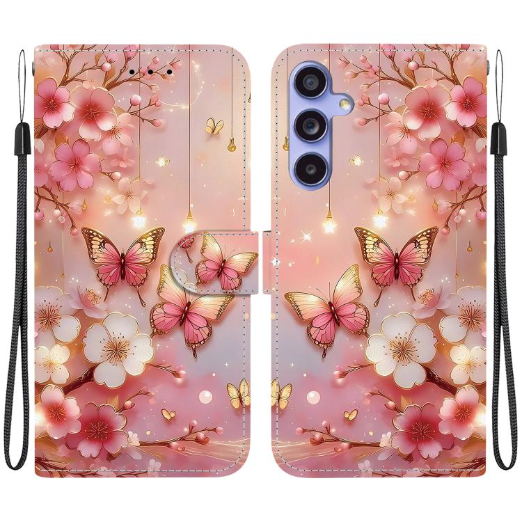 Custodia per telefono in pelle con texture cristallina e disegno colorato, For Samsung Galaxy S24 Ultra 5G, For Samsung Galaxy S23 FE 5G