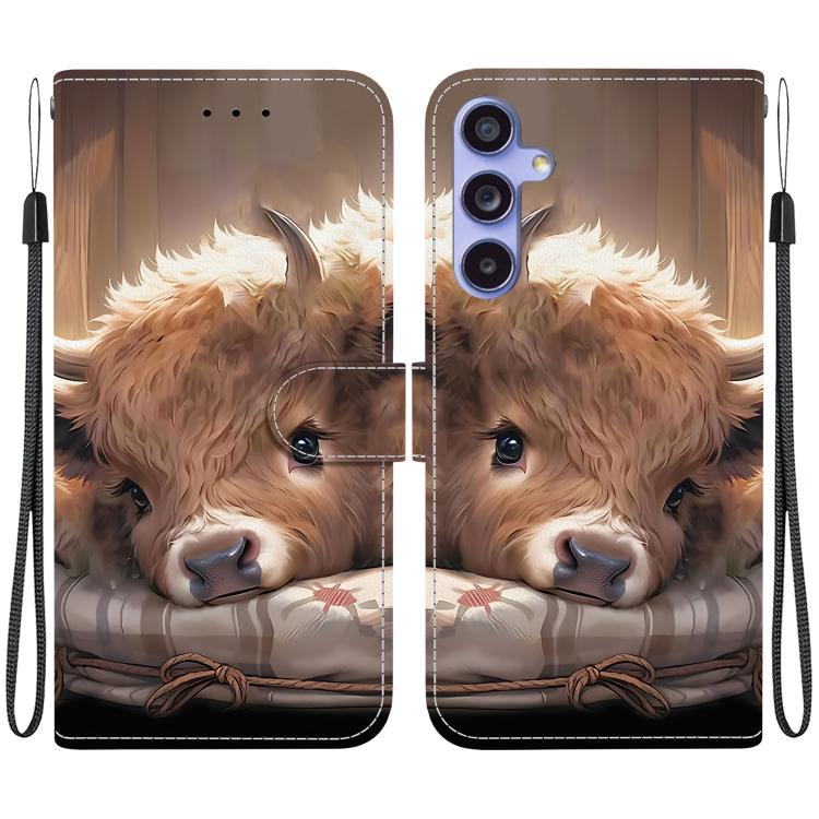Custodia per telefono in pelle con texture cristallina e disegno colorato, For Samsung Galaxy S24 Ultra 5G, For Samsung Galaxy S23 FE 5G