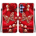 Custodia per telefono in pelle con texture cristallina e disegno colorato, For Samsung Galaxy S24 Ultra 5G, For Samsung Galaxy S23 FE 5G