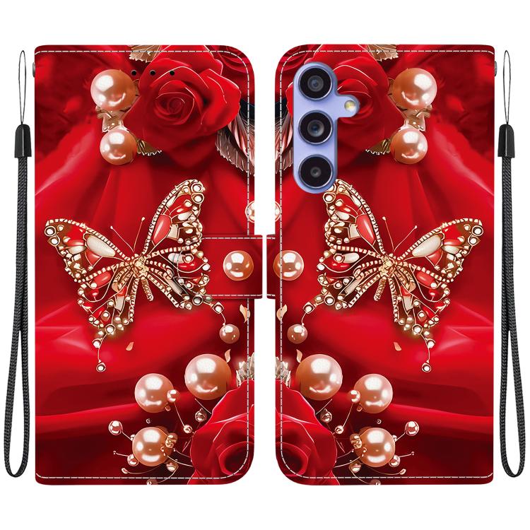 Custodia per telefono in pelle con texture cristallina e disegno colorato, For Samsung Galaxy S24 Ultra 5G, For Samsung Galaxy S23 FE 5G