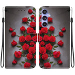 Custodia per telefono in pelle con texture cristallina e disegno colorato, For Samsung Galaxy S24 Ultra 5G, For Samsung Galaxy S23 FE 5G