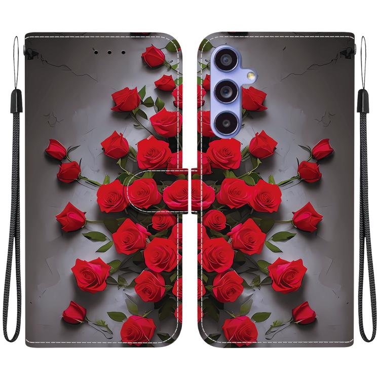 Custodia per telefono in pelle con texture cristallina e disegno colorato, For Samsung Galaxy S24 Ultra 5G, For Samsung Galaxy S23 FE 5G