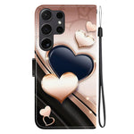 Custodia per telefono in pelle con texture cristallina e disegno colorato, For Samsung Galaxy S22 Ultra 5G, For Samsung Galaxy S22+ 5G