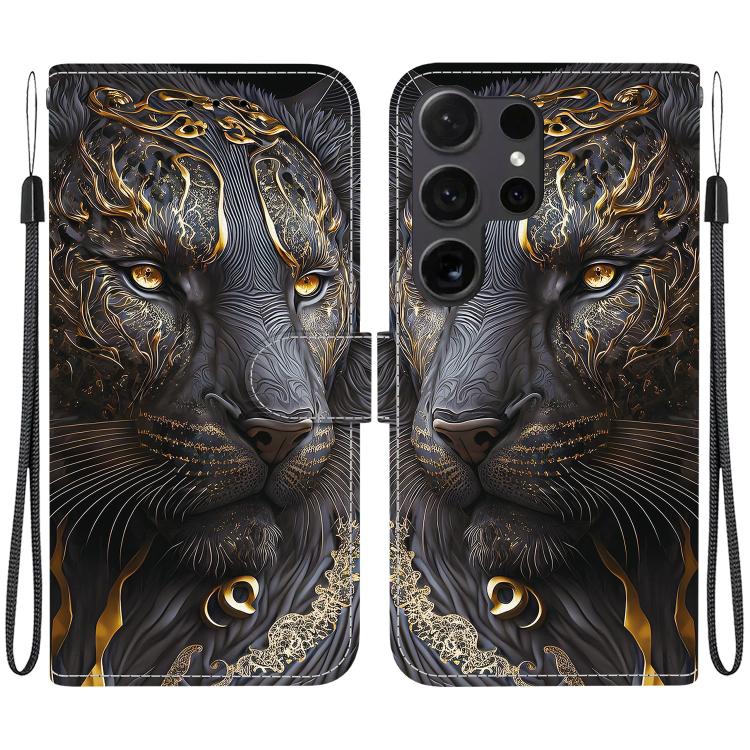 Custodia per telefono in pelle con texture cristallina e disegno colorato, For Samsung Galaxy S22 Ultra 5G, For Samsung Galaxy S22+ 5G
