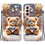 Custodia per telefono in pelle con texture cristallina e disegno colorato, For Samsung Galaxy S22 5G, For Samsung Galaxy S21 FE 5G