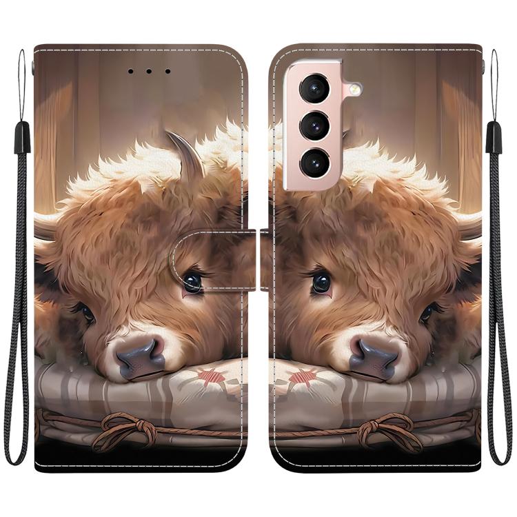 Custodia per telefono in pelle con texture cristallina e disegno colorato, For Samsung Galaxy S22 5G, For Samsung Galaxy S21 FE 5G