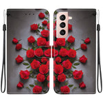 Custodia per telefono in pelle con texture cristallina e disegno colorato, For Samsung Galaxy S22 5G, For Samsung Galaxy S21 FE 5G